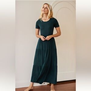 Soft 🍃 Green Diantha Tiered Maxi Dress Anthropologie Saturday Sunday